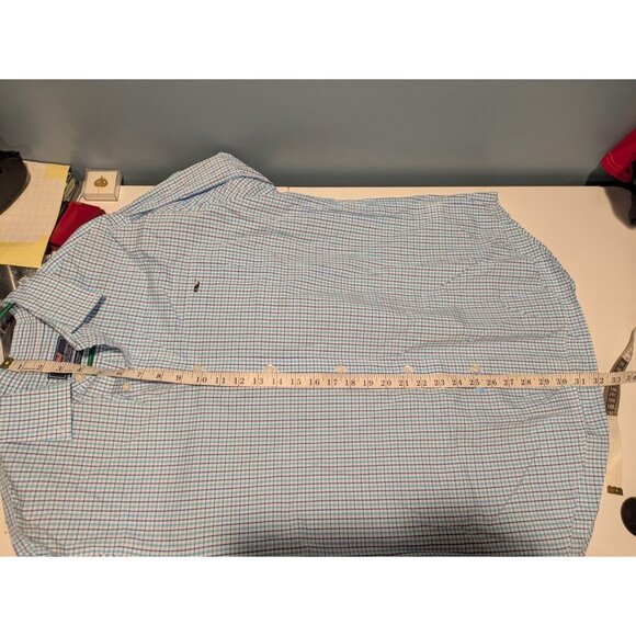 Vineyard Vines Whale Blue Check Button Long Sleeve Cotton Size Large - Picture 8 of 8